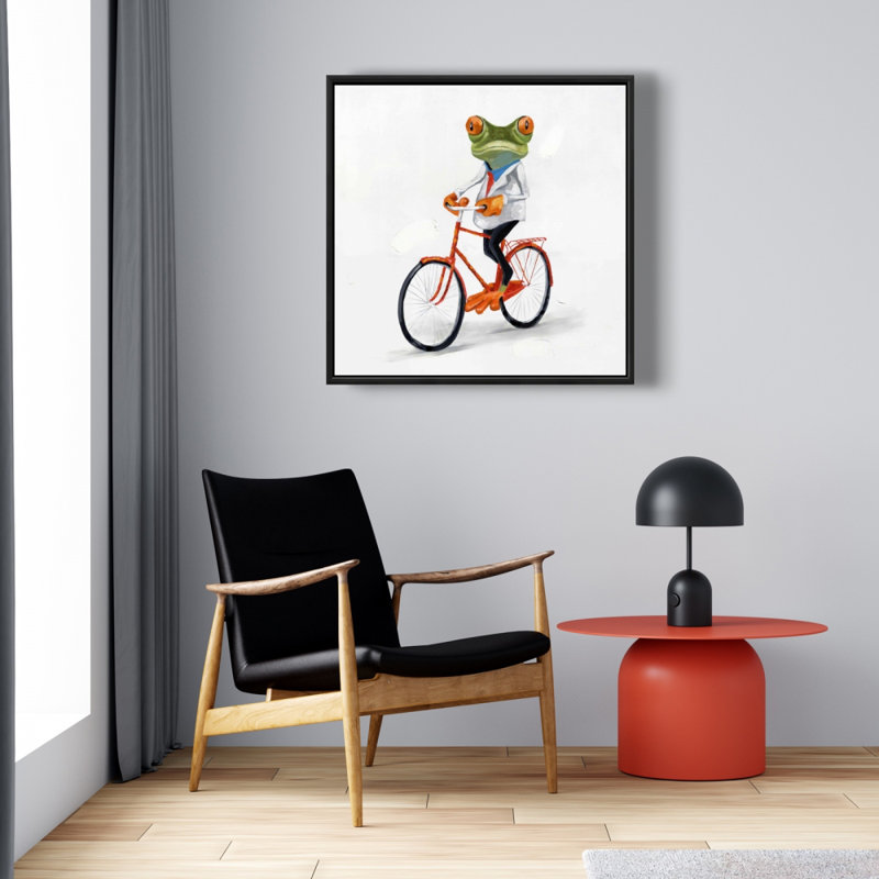 " Funny Frog Riding A Bike "