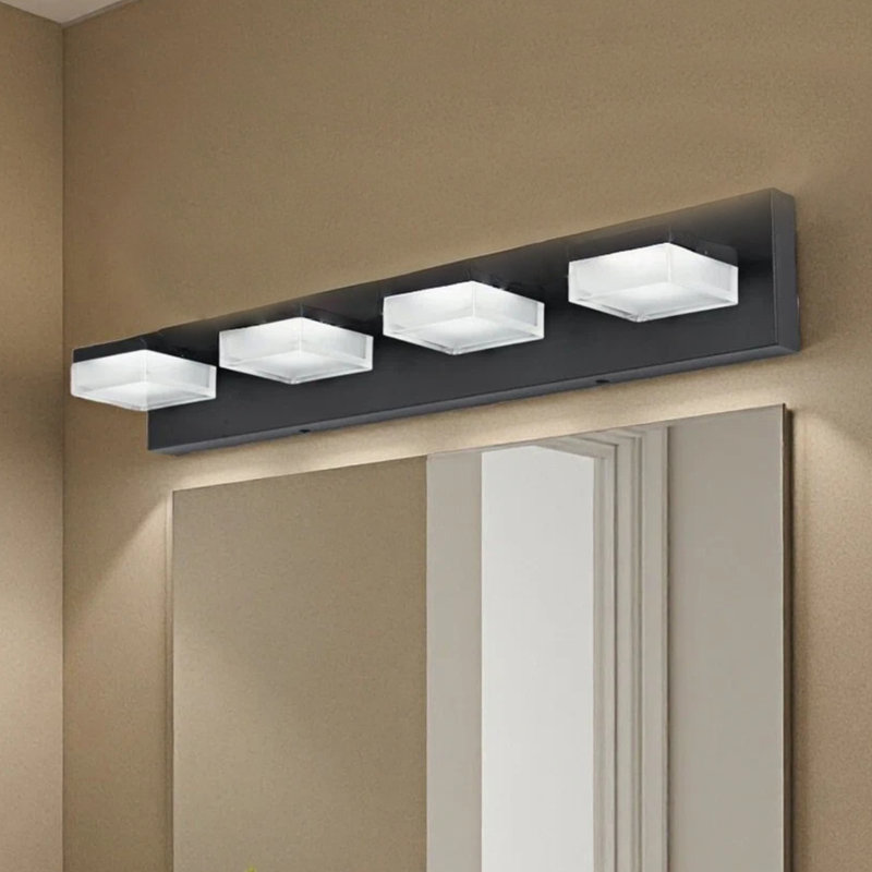 Luminaire à DEL à intensité variable pour meuble-lavabo, Quatre lumières, Matte Black