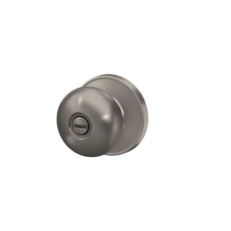 Stratus Knob Bed and Bath Lock, Satin Nickel