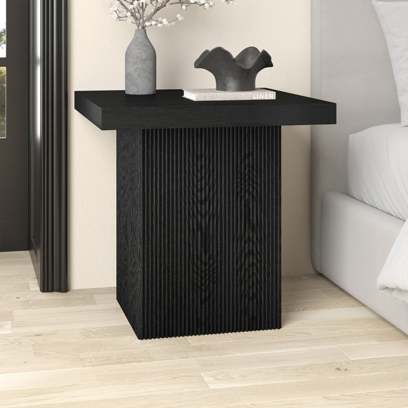 Table d'appoint carrée 22 po Torren, Grain noir