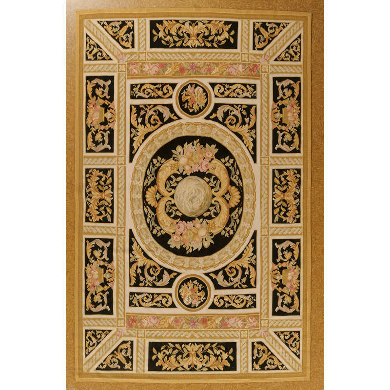 Tapis unique Aubusson 6 x 9,5 tissé à la main Modren