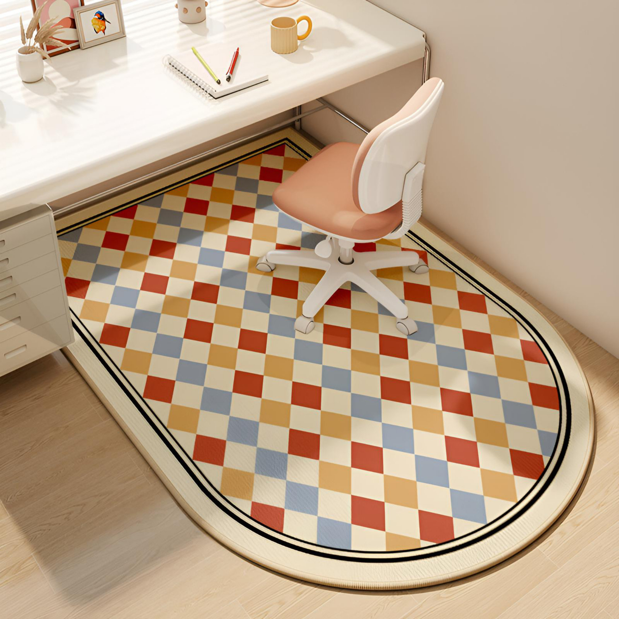 PURHOC Non-Slip Desk Floor Mat With Arch Design For Study Room ...