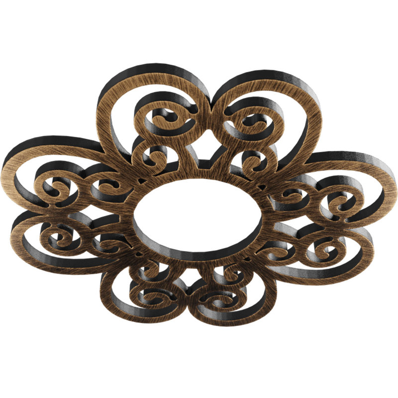 16"OD x 5 1/2"ID x 1/2"P Cohen Architectural Grade PVC Pierced Ceiling Medallion, Antiqued Bronze, 16" H x 16" W x 0.5" D