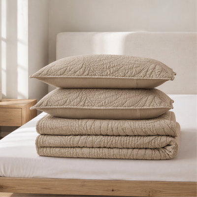 Full/Queen 3 Piece  Cotton Quilt Set Linen