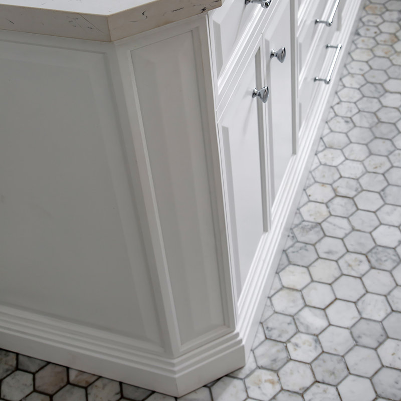 Palace 72'' W Double Vanity, Pure White, Polished Chrome