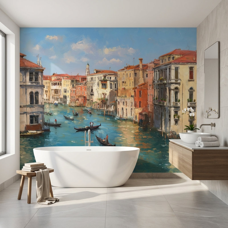 Décoration murale amovible Venice, 120"x96", Peel and Stick