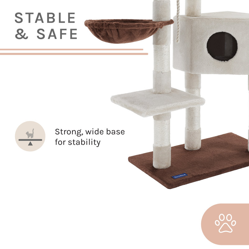 Sam's Pets 54" Beige and Brown Multi-Tier Cat Tree