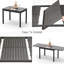 Table de patio extensible noire pour jardin, pelouse et porche, rectangulaire, en métal aluminium, pour 6 à 8 personnes, fonctionnelle - Noir, usage bistro