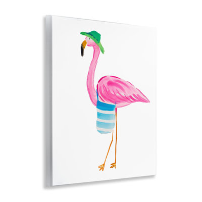 «Flamingo with Beach Tote» par Julie DeRice