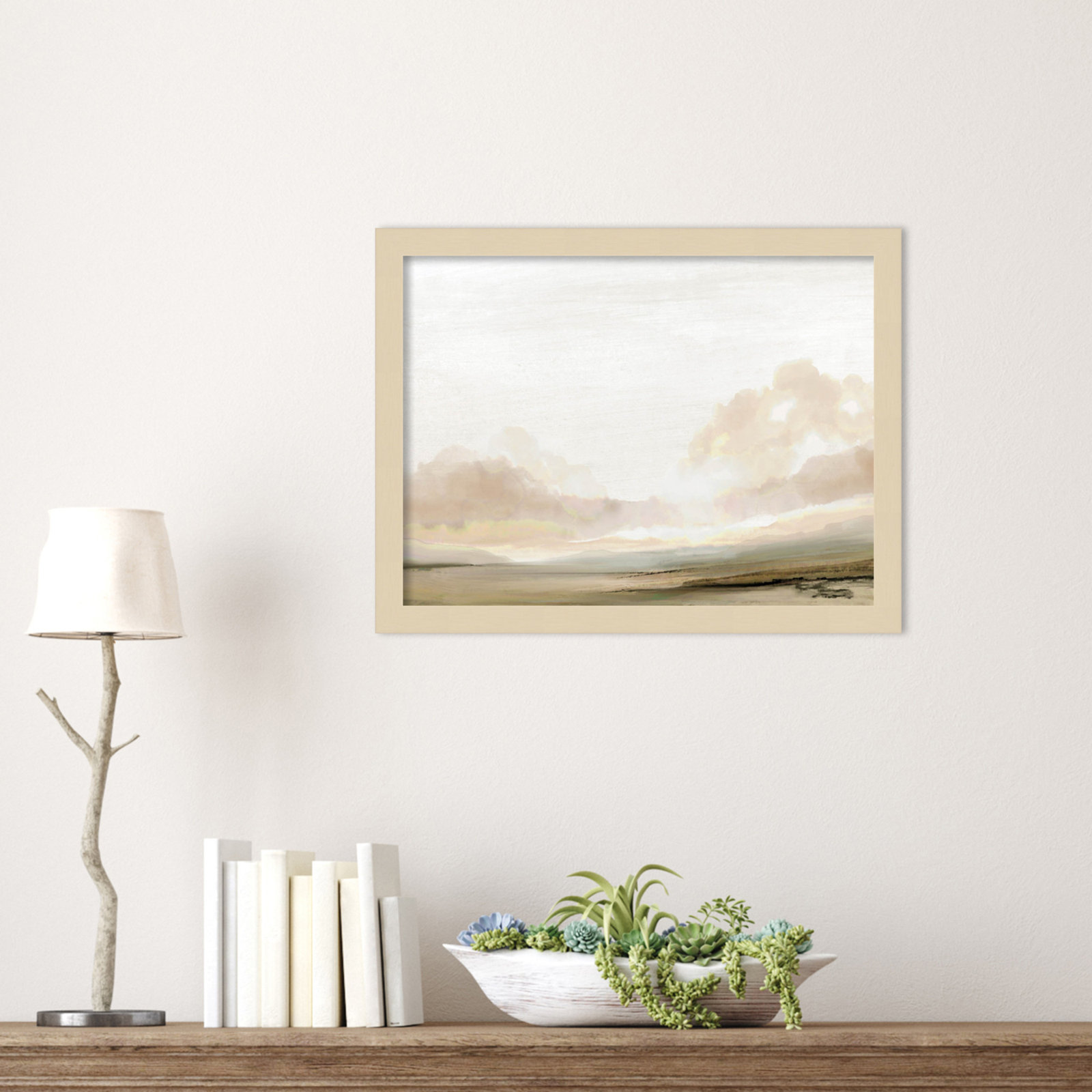Southern Landscape Print by Dan Hobday, Brown, 13" H x 17" W x 1" D