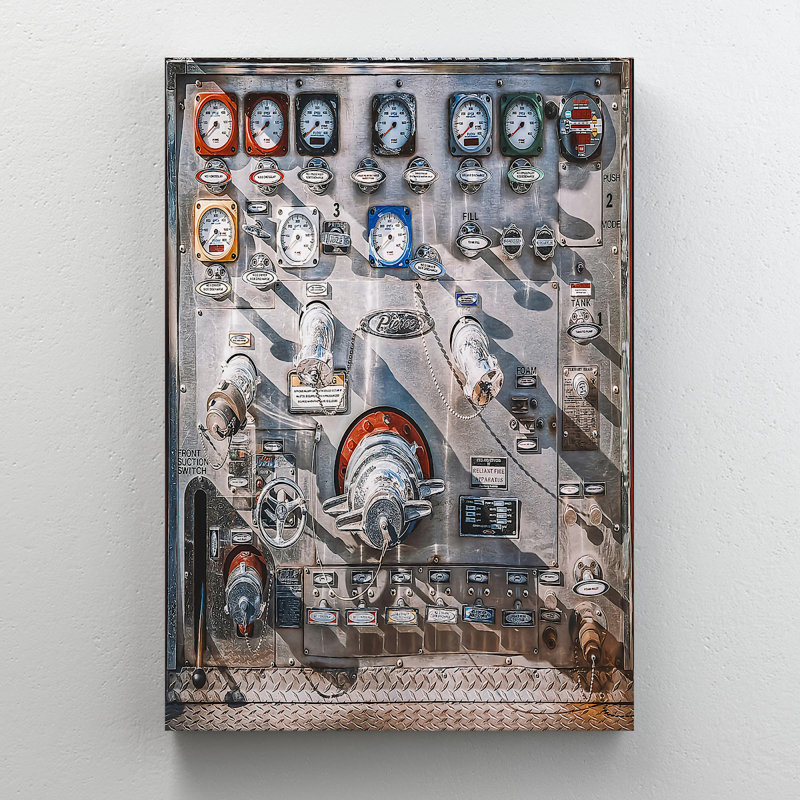 Machines de pompier - impression sur toile tendue, H 20 po x l 16 po