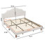 Très grand lit plateforme tapissier avec tête de lit réglable, lit plateforme rembourré en tissu de lin de style simple et moderne, aucun sommier tapissier requis, assemblage facile