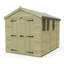 Total Sheds 8ft x 9ft Apex Garden Shed - Double Door - With Windows - Pressure Treated Timber - UK Manufactured