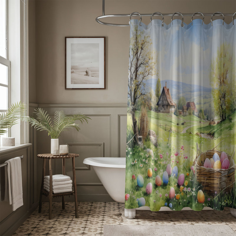 Blooming Landscape - Rideau de douche standard 1 pièce, H 74 po x l 71 po