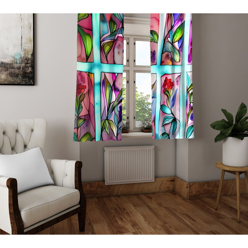 Paire de rideaux semi-transparents en polyester Devontai, L 40 po x L 52 po