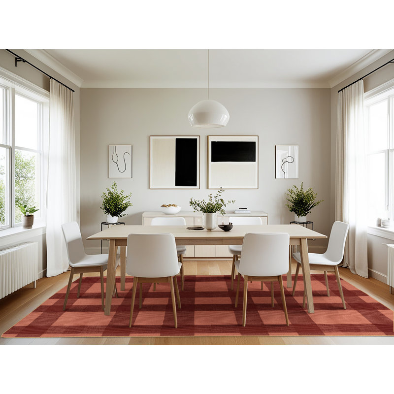 Machine Washable Botanical Brown Area Rug, Rectangle 7' x 10'