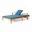 Double chaise longue de patio en bois
