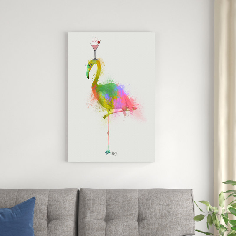 Rainbow Splash Flamingo 2, H 36 po x l 24 po x P 1 po