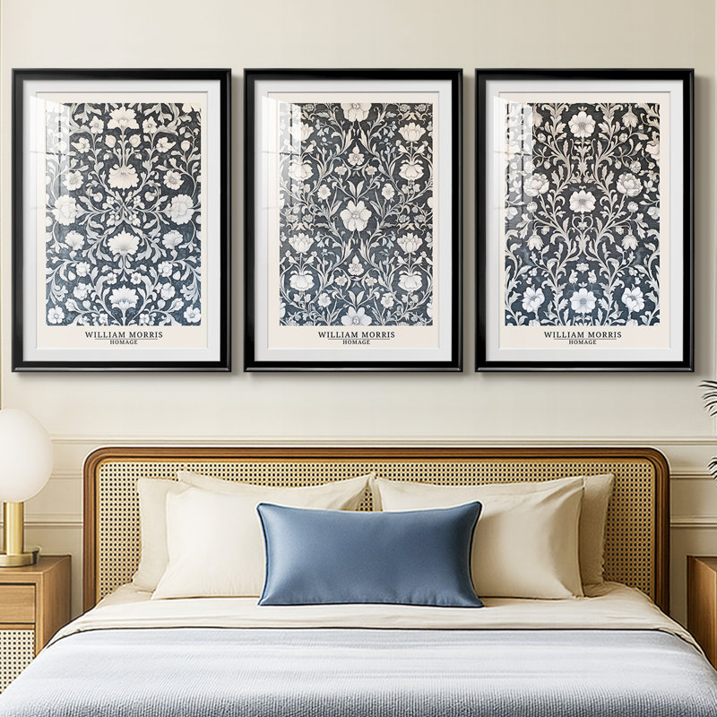Ensemble de 3 pièces de la série DCXC III de William Morris, H 21 po x l 30 po, Noir