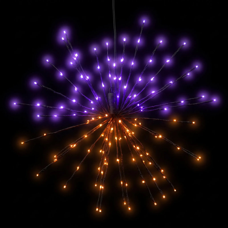 200 lanternes 200 lumières, H 24 po x L 24 po x l 24 po, Orange / mauve