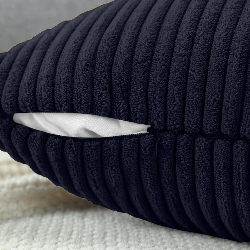 Striped Square Throw Cushion Pad, Navy
