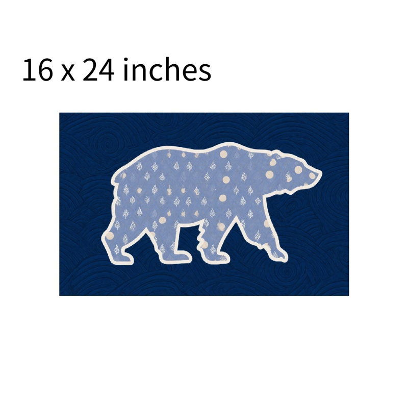 Mignon tapis d'ours polaire pour salle de bain, 16 x 24