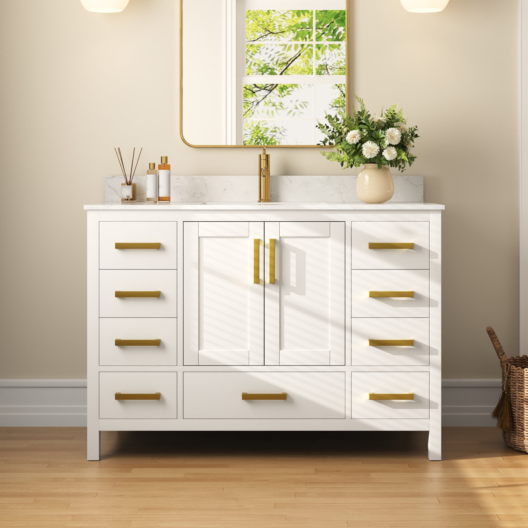 DeerValley Monolith 48'' Fully Assembled Single Bathroom Vanity with ...