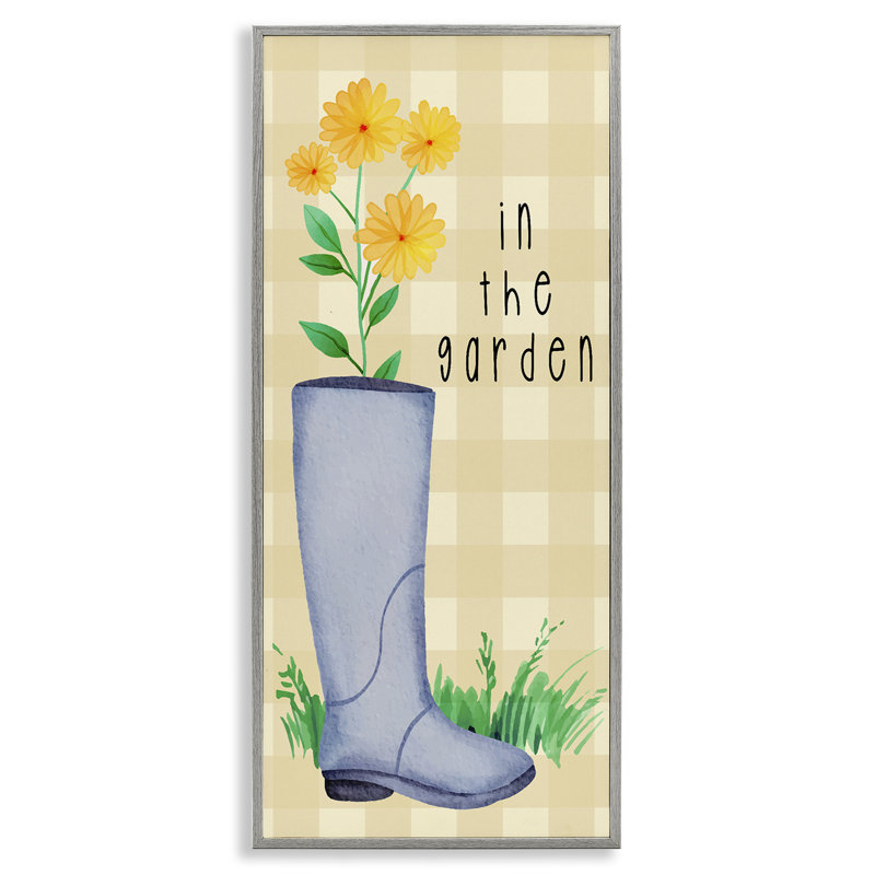 «In The Garden on Plaid», estampe numérique, design par Lil 'Rue, H 30 po x l 13 po, Estampe numérique Farmhouse