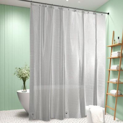 Rideau de douche transparent en forme de cube d'eau avec 3 aimants puissants pour la salle de bain NTBAY EVA
