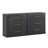 Set of 2 Fluted Modular Sideboard Cabinet with 3 Drawers, Ebony-686293229