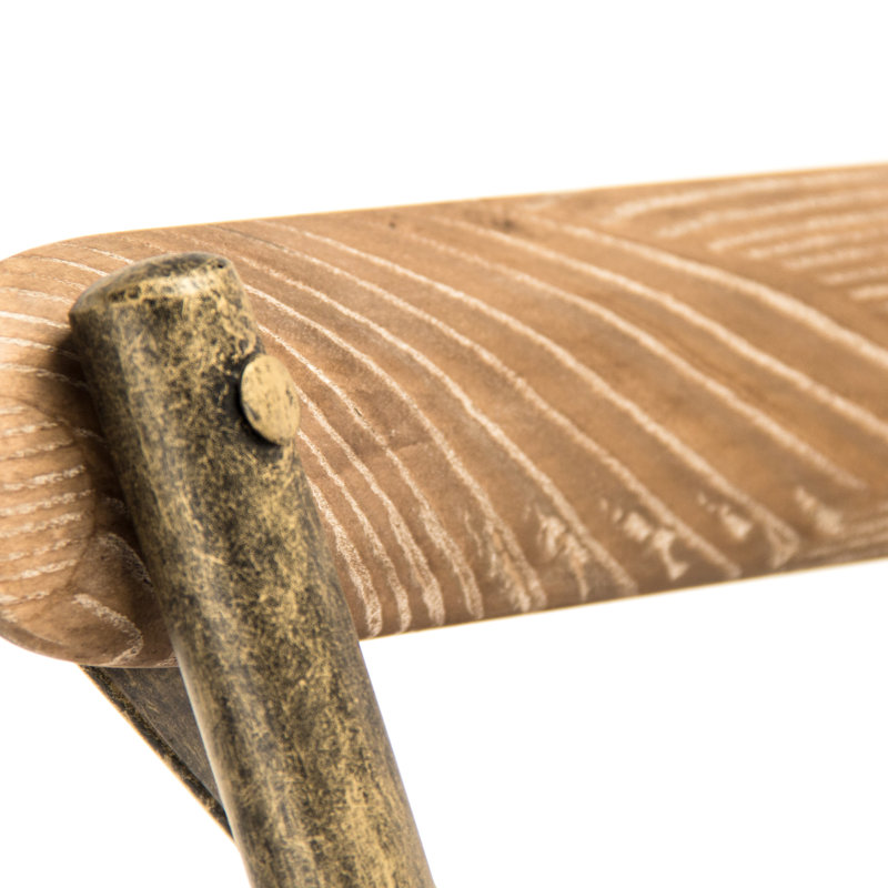 Zain Upholstered Stool with Metal Frame, Bronze, Bar Stool (30" Seat Height)