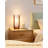 Table Lamp 13.5 Inch, Small Walnut Wood Nightstand Lamp with Linen Shade, Modern Bedside Accent Lamp for Bedroom or Living Room