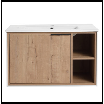 Adontae 30.00'' Single Bathroom Vanity with Ceramic Top