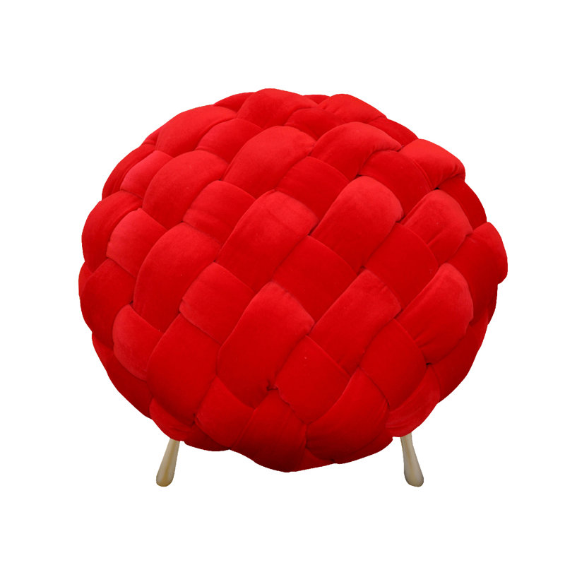 Solid + Manufactured Wood Accent Stool, Red