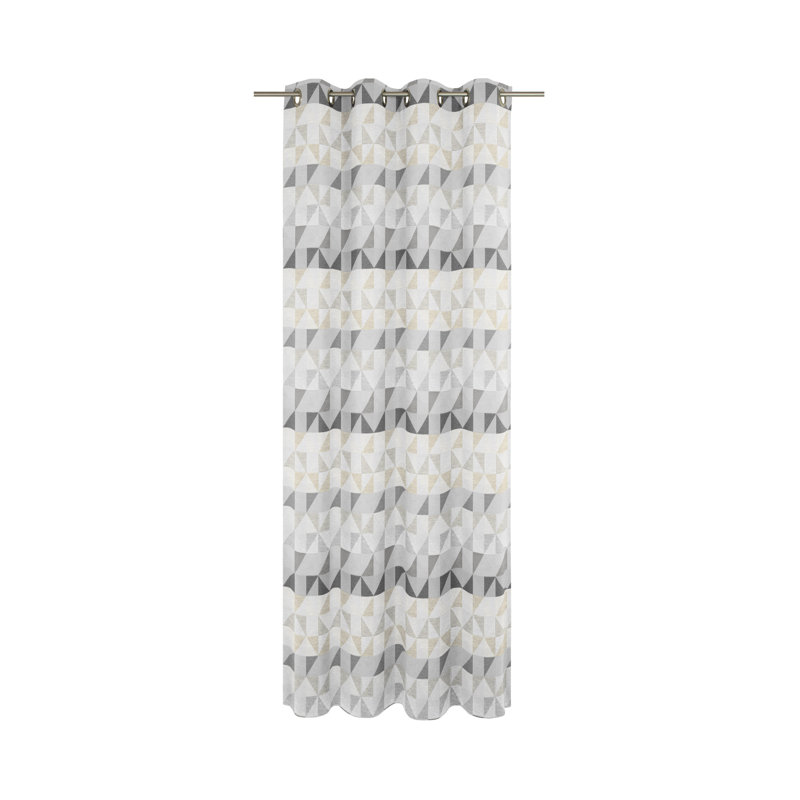 Gareth Room Darkening Curtain Single Panel, 132cm Width x 255cm Drop, Brown, grey and beige