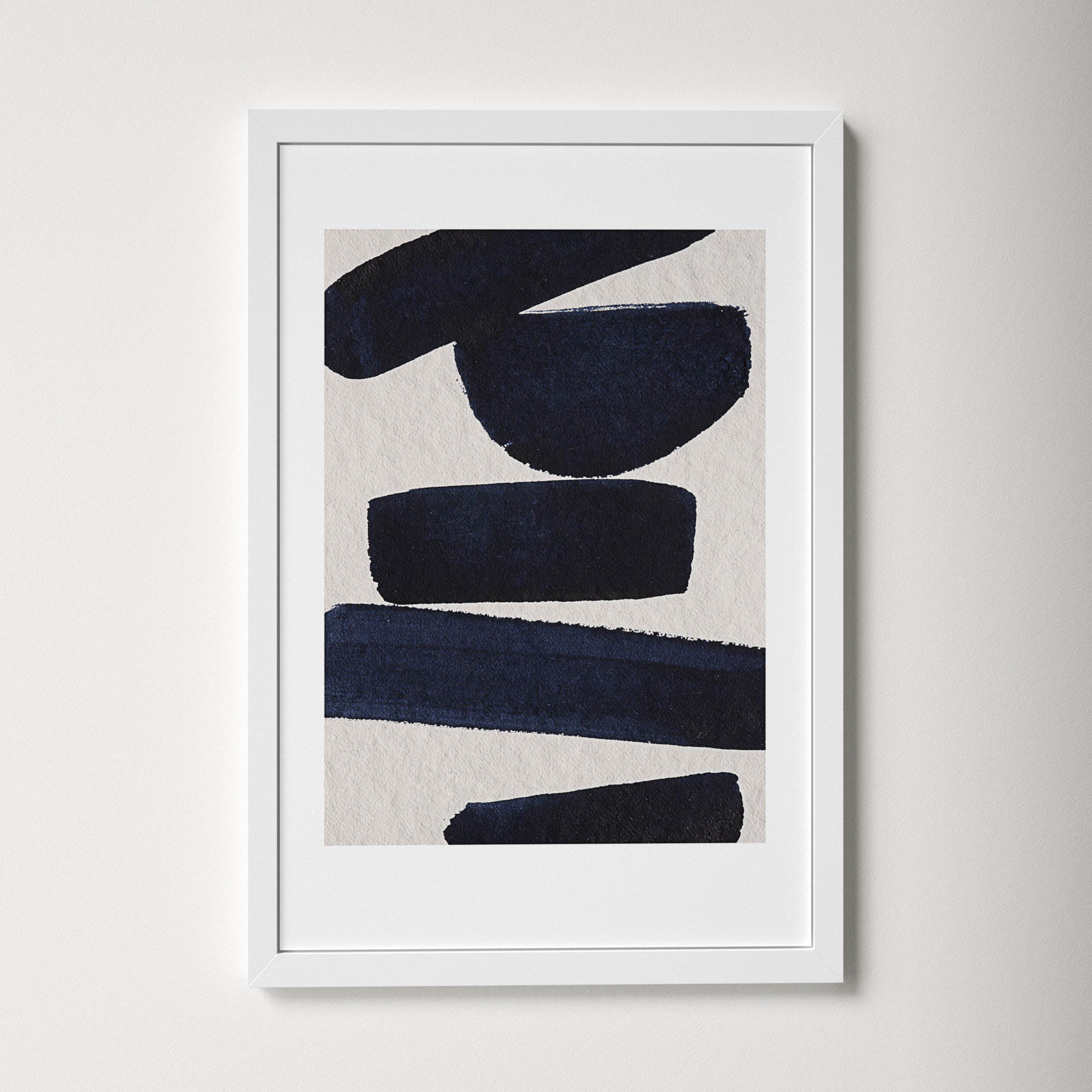 Japandi 5 by Simon West, White, 21.15" H x 14.4" W x 0.88" D
