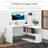 360? Rotating White L-Shaped Corner Computer Desk with 3-Tier Storage Shelves