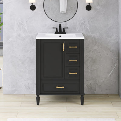 Ensemble de meuble-lavabo autoportant 24 po avec comptoir en céramique 24 po