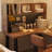 Nut-brown L-Shaped Solid Wood writing desk-118342393-118342396