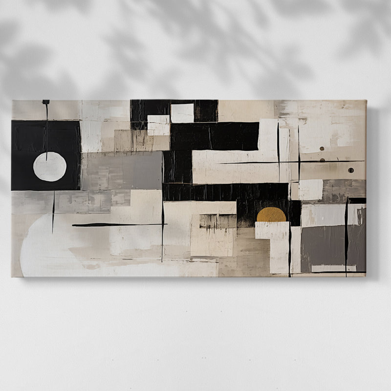 Abstrait, série CCXCII, galerie encadrée, prête à être accrochée, H 17 po x l 33 po