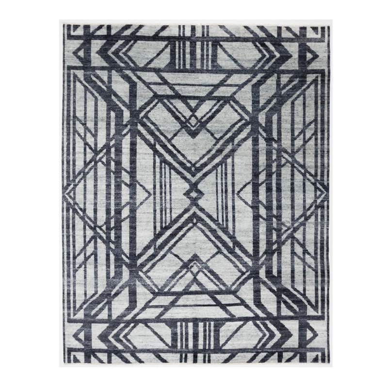 Hand Knotted Geometric Rug