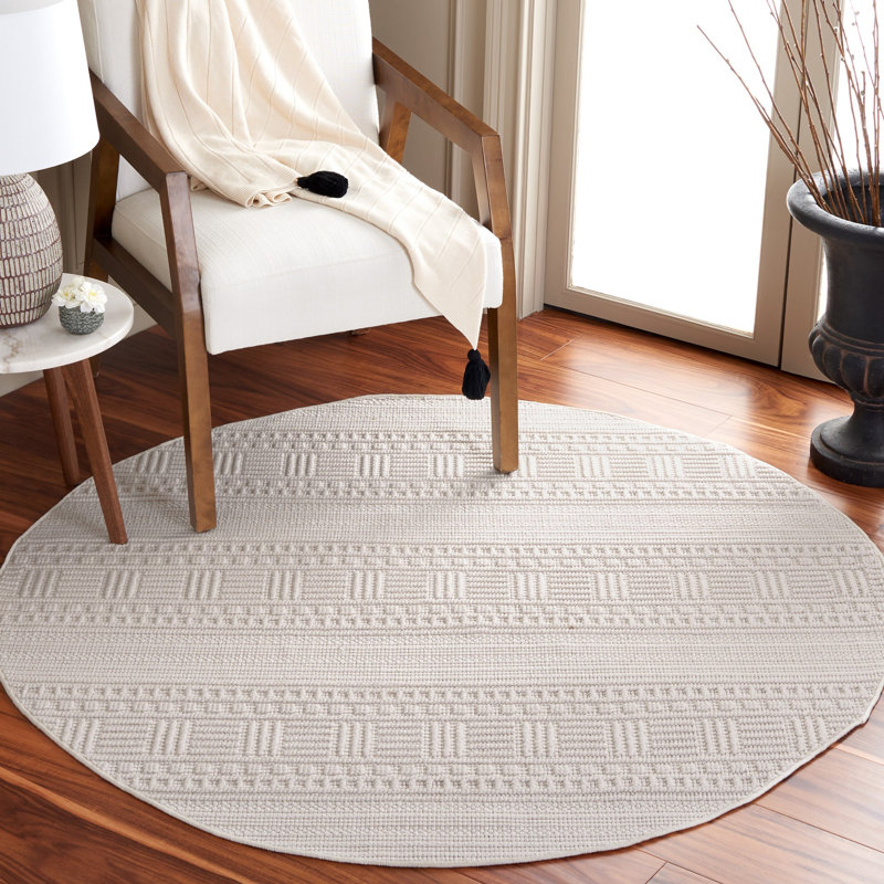 Tapis à motif géométrique Fashage Performance, Rond 5 pi 3 po