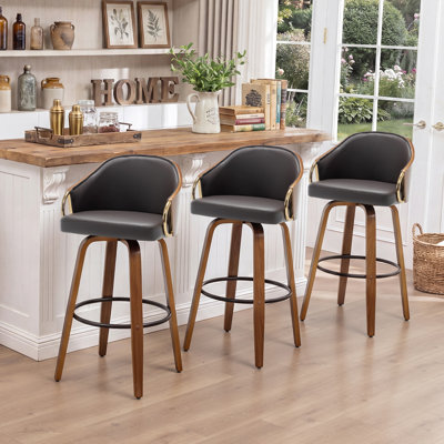 Ensemble de tabourets de bar pivotants en cuir Ketner