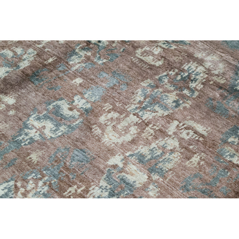 Ikat Area Rug in Rust/Gray/Beige, Rectangle 9'2" x 12'2"