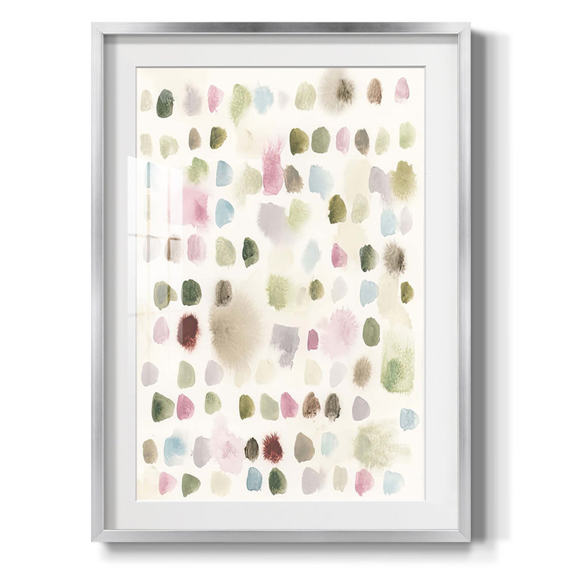 Blotline II - impression encadrée, 28.5" H x 20.5" W, Argent argent