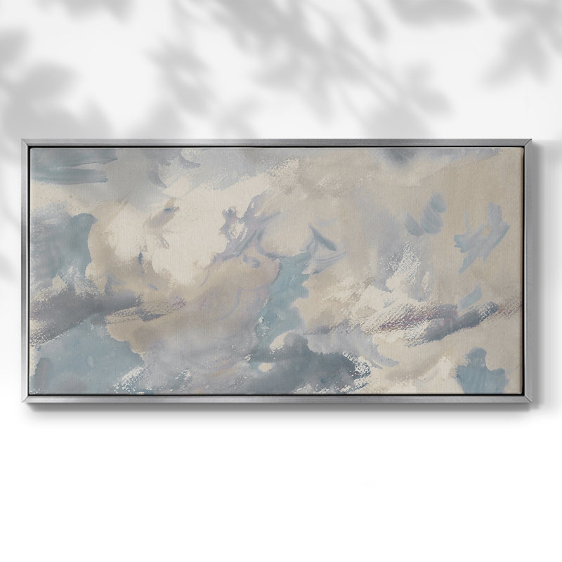 Landscape Series-CMXXXII- Framed Gallery Wrapped Canvas -Ready to Hang, Silver, 17" H x 33" W