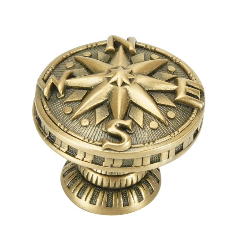 YACHT CLUB COMPASS KNOB, Museum Gold