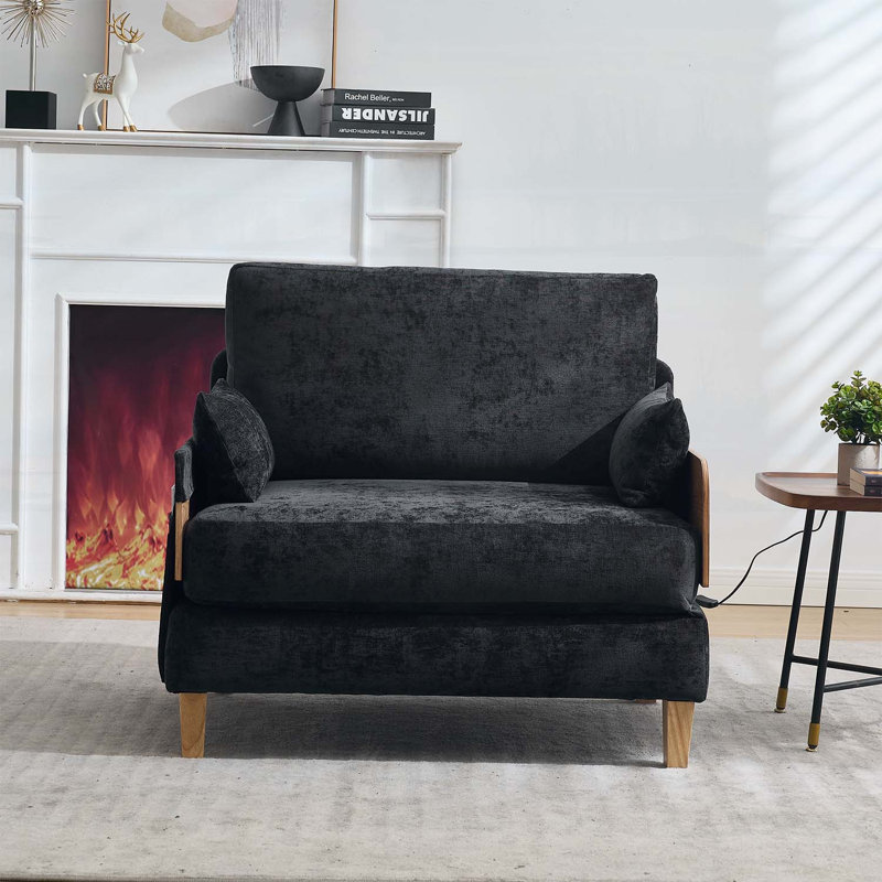 Canapé-lit pliable inclinable, canapé-lit convertible 3 en 1, décor Mid-Century moderne, convient aux petits espaces, avec trois coussins, idéal pour la chambre à coucher et la chambre d'amis