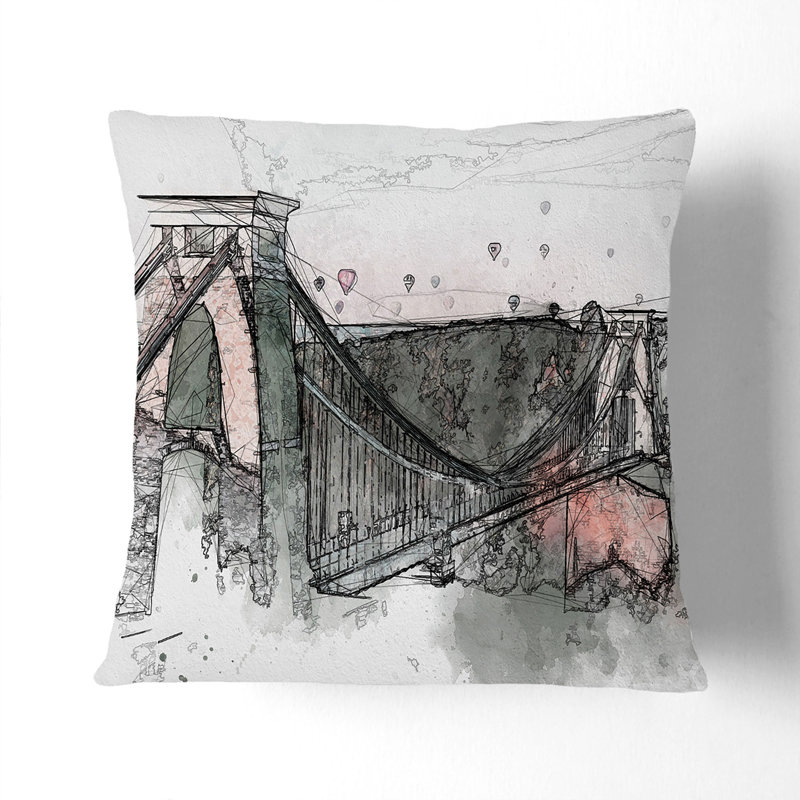 Floral Square Cushion, 40cm H x 40cm W x 15cm D, Stone