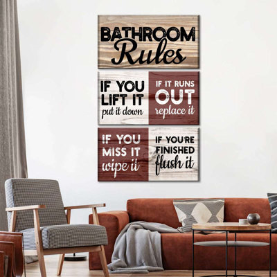 Toilette Commandements - impression sur toile tendue 3 pièces